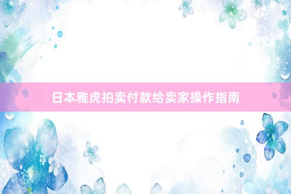 日本雅虎拍卖付款给卖家操作指南