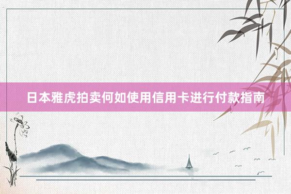 日本雅虎拍卖何如使用信用卡进行付款指南