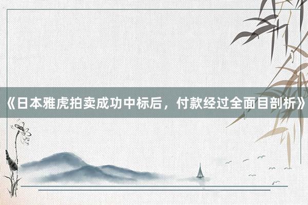 《日本雅虎拍卖成功中标后，付款经过全面目剖析》