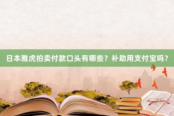 日本雅虎拍卖付款口头有哪些？补助用支付宝吗？