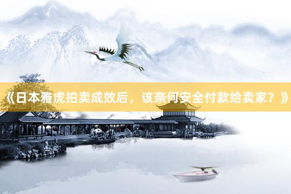 《日本雅虎拍卖成效后，该奈何安全付款给卖家？》