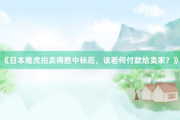 《日本雅虎拍卖得胜中标后，该若何付款给卖家？》
