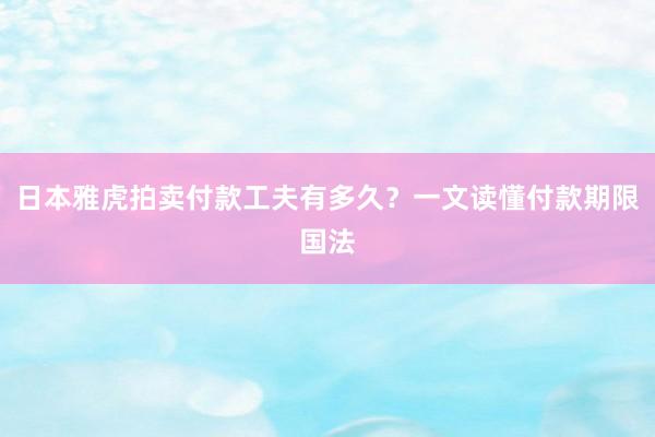 日本雅虎拍卖付款工夫有多久？一文读懂付款期限国法